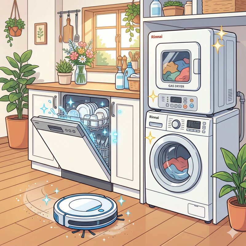 食洗機・乾太くん・ロボット掃除機の3つの時短家電