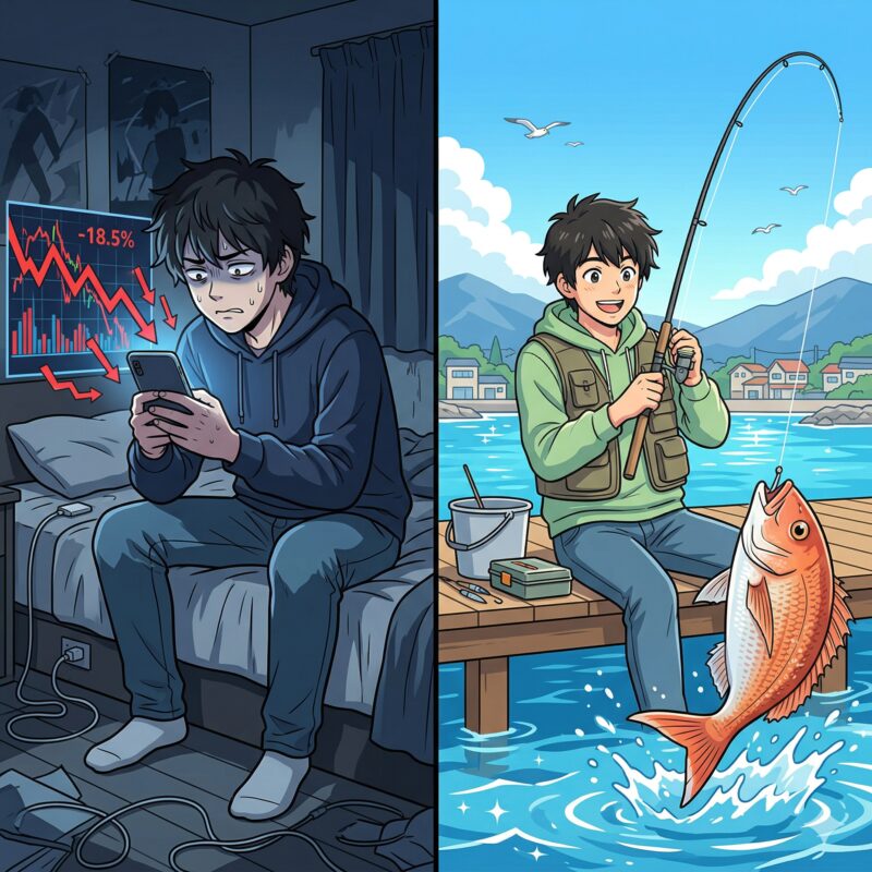 チャートを見る時間を釣りの時間に変えるイメージ